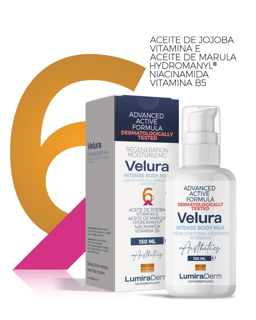 Velura® Crema Corporal Hidratante Intensiva 150ML para regeneración y protección de la piel