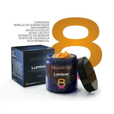 Lumixan Exfoliante AHA-Botánico de fórmula avanzada con Niacinamida, Caléndula, Bisabolol, Ácidos Glicólico y Láctico